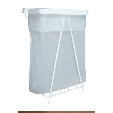 Tacho de Cocina Grande Fq con Tapa de Alambre Plastificado Blanco Brillante