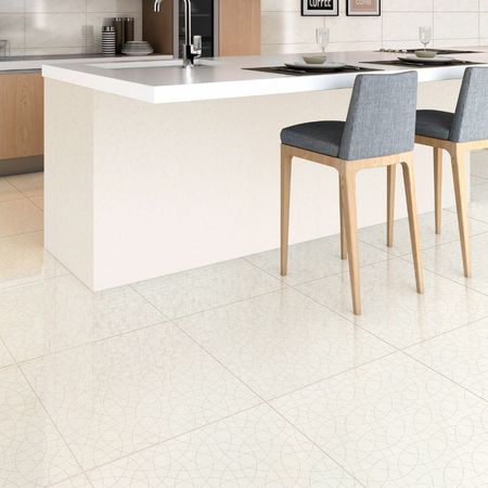 Piso Cerámico Liso Piave Blanco 45x45cm 2.23m2 Celima