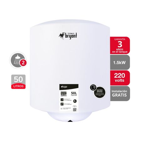 Terma Eléctrica Bryant Basic Zafiro 50L Blanco