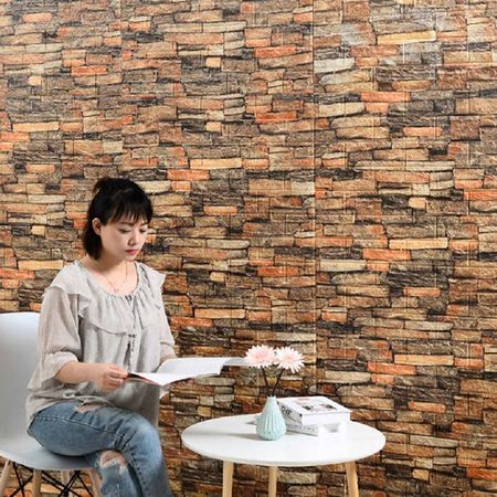 Papel Adhesivo Decopapel Foam Ladrillo Rojo 70x77cm