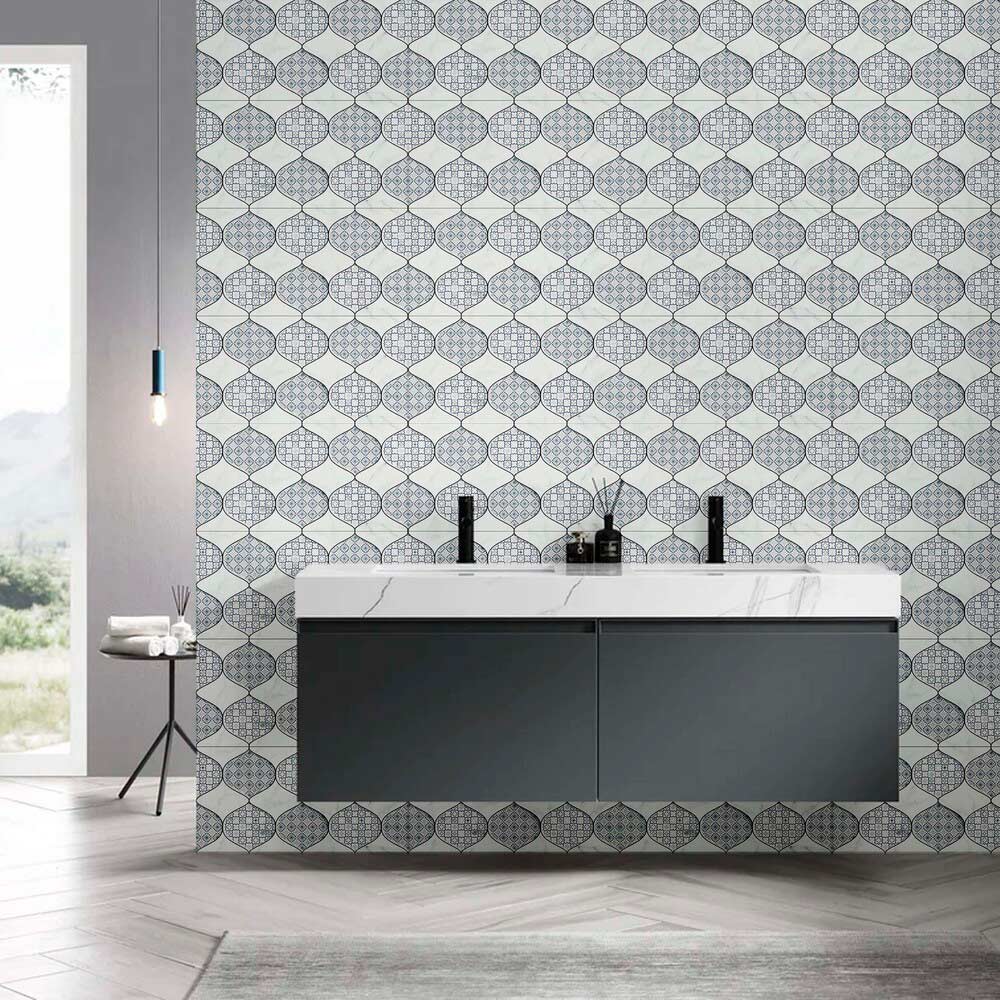 Pared Nival Hexa White Brillo 30x60cm 1.62m2 Klipen