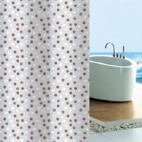 Cortina de Baño con Aros Pitukasa 180x180cm Peva Círculos Plata/Dorado