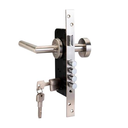 Cerradura Embutir Acero Inoxidable Eurolocks Dubai 2g Der C/Manija Plata