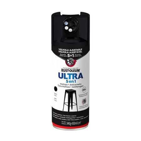 Spray Rust Oleum 5 en 1 Negro Mate 340g