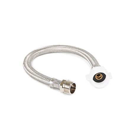 Tubo de Abasto de Acero Inoxidable Metusa 1/2'x7/8'x35cm Plata