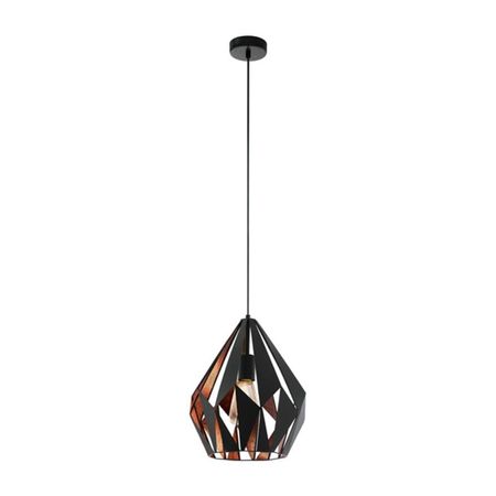 Lámpara Colgante Eglo Carlton 1 60w Acero Negro/Cobre 1 Luz