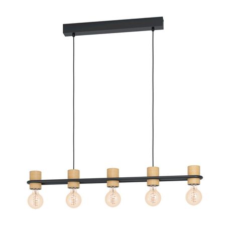 Lámpara Colgante Eglo Chieveley 40w Acero Negro 5 Luces