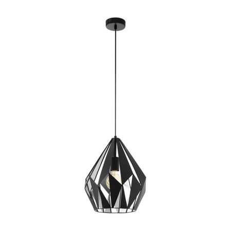 Lámpara Colgante Eglo Carlton 1 60w Acero Negro/Plata 1 Luz