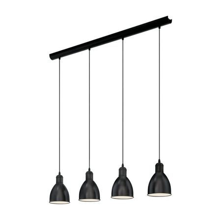 Lámpara Colgante Eglo Priddy 40w Acero Negro 4 Luces