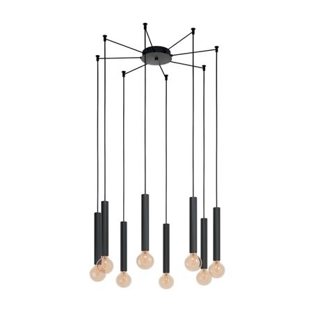 Lámpara Colgante Acero Negro EGLO Cortenova 8 Luces