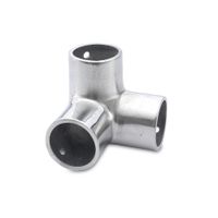 Soporte Tricodo de Aluminio 30mm Global Trader Pulido para Tubos Redondos Plata