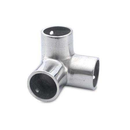 Soporte Tricodo de Aluminio 30mm Global Trader Pulido para Tubos Redondos Plata