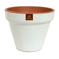 Maceta Cerámica Mestiza Cono Blanco 19cm