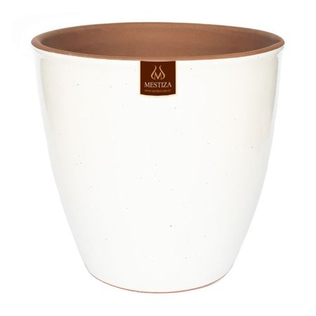 Maceta Cerámica Zafiro 17 Blanca Mestiza