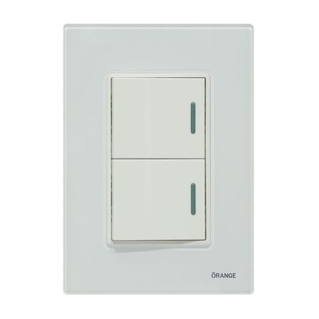 Placa Armada Orange: Interruptor Doble Vitro Blanco