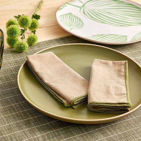 Set x 2 servilletas de tela Beige Casa del Jardín Orange