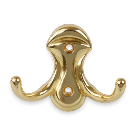 Perchero de pared Acero Doble Gancho Dorado Siquar