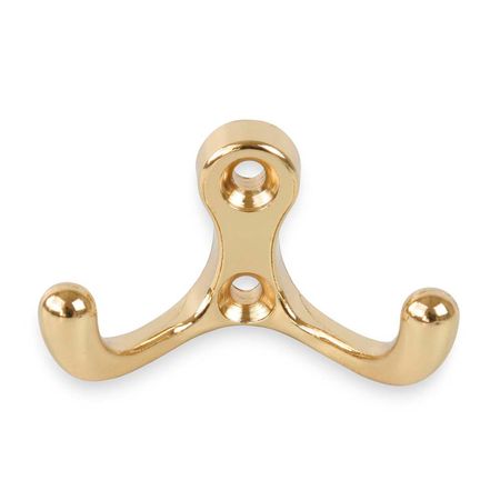 Perchero de pared Acero Doble Gancho Oro Latonado Halcon