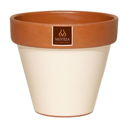 Maceta Cerámica Terracolor 15 Cono Beige Mestiza