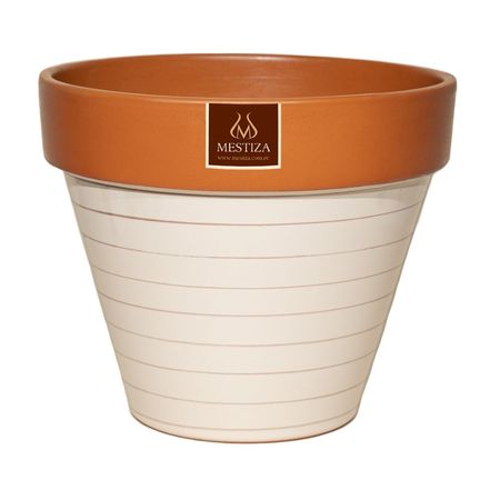 Maceta Cerámica Terracolor 30cm Beige Mestiza