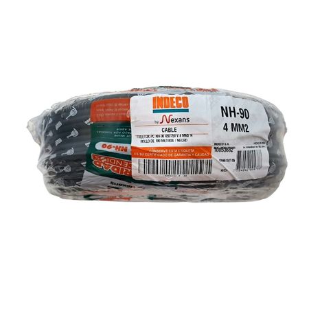 Cable Freetox-pc Nh90 450/750v 4mm2 Negro R100 Indeco