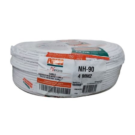 Cable Freetox-pc Nh90 450/750v 4mm2 Blanco R100 Indeco