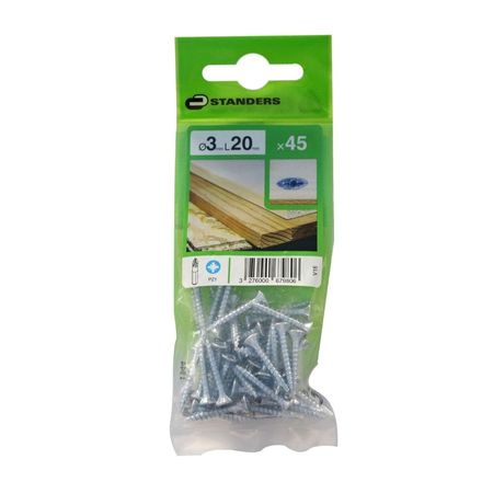 Tornillo Aglomerado Cs Pz Acero 3x20mm 45u Standers