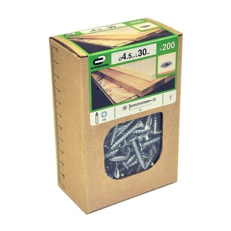 Tornillo Aglomerado Cs Pz Acero 4.5x30mm 200u Standers