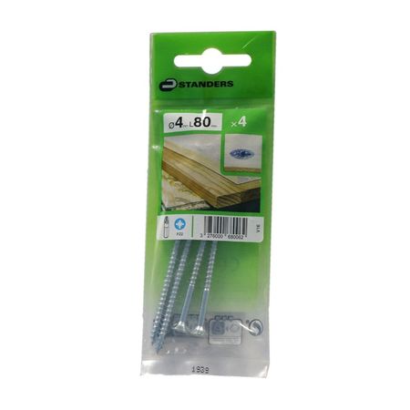 Tornillo Aglomerado Cs Pz Acero 4x80mm 4u Standers