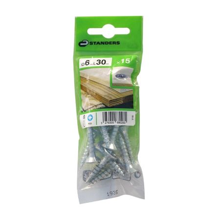 Tornillo Aglomerado Cs Pz Acero 6x30mm 15u Standers