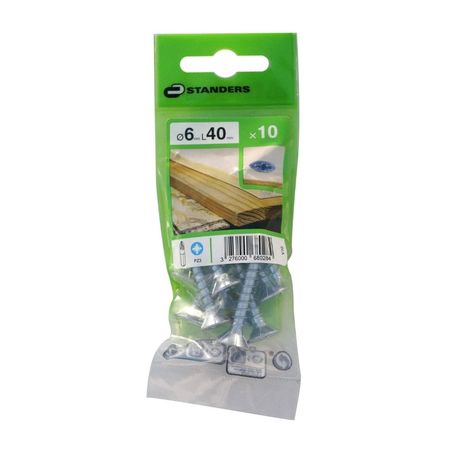 Tornillo Aglomerado Cs Pz Acero 6x40mm 10u Standers