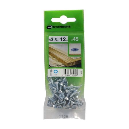 Tornillo Aglomerado Cs Pz Acero 3.5x12mm 45u Standers