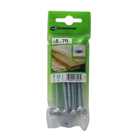 Tornillo Aglomerado Cs Pz Acero 5x70mm 8u Standers