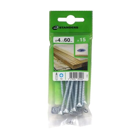 Tornillo Aglomerado Cs Pz Acero 4x60mm 15u Standers