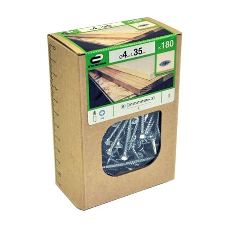Tornillo Aglomerado Cs Pz Acero 4x35mm 180u Standers