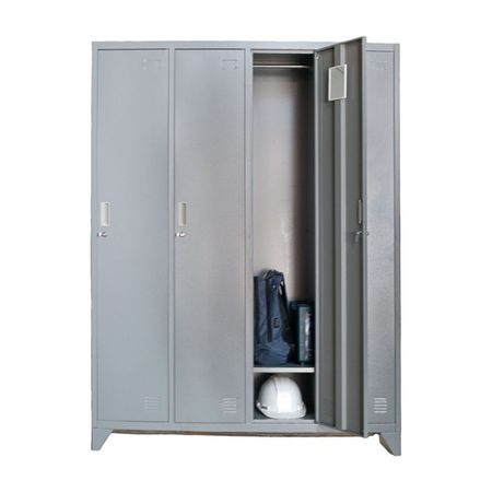 Locker Metálico Maletek 04 Puertas Portacandado Gris de Metal