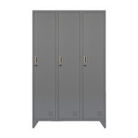 Locker Metálico Maletek Modelo 03 Puertas Portacandado Gris de Metal