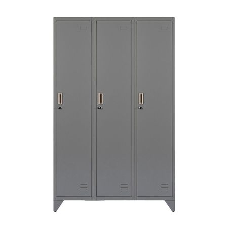 Locker Metálico Maletek Modelo 03 Puertas Portacandado Gris de Metal