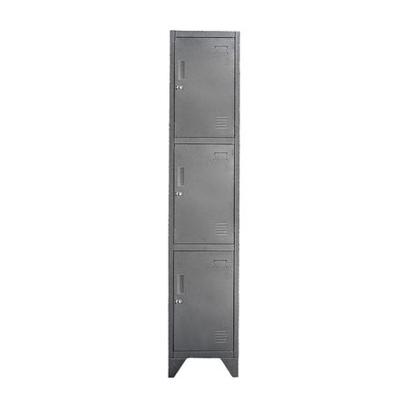Locker Metálico Maletek Modelo 03 Puertas Portacandado Gris de 180 cm