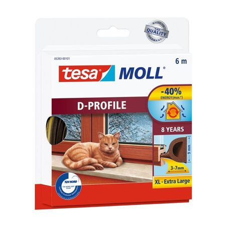 Burlete de Caucho Tesa Perfil D Marrón 6mx9mm