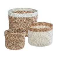Canasta Yute+blanco D 11.5,16 y 19cm x 3 unidades - Color Aleatorio Atmosphera