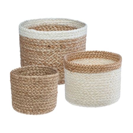 Canasta Yute+blanco D 11.5,16 y 19cm x 3 unidades - Color Aleatorio Atmosphera