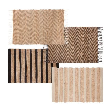 Alfombra Rayas Negro+yute 60x90cm - Color Aleatorio Atmosphera