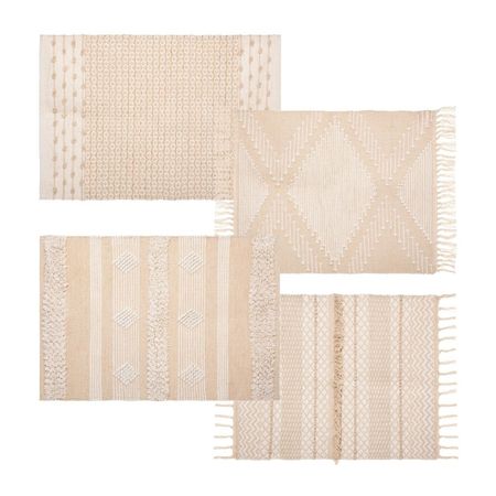 Alfombra Efecto Nudos Natural Algodón 60x90cm - Color Aleatorio Atmosphera