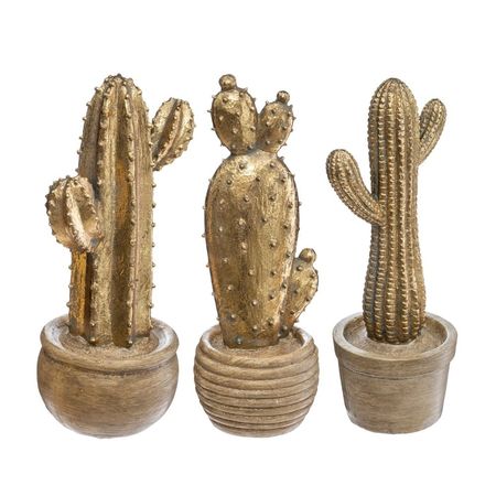 Adorno de Terraza Cactus Decorativo Gold Resina 30cm - Aleatorio Atmosphera