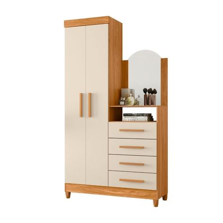 Ropero Praga 2 Puertas + Comoda Tocador Beige Albatroz