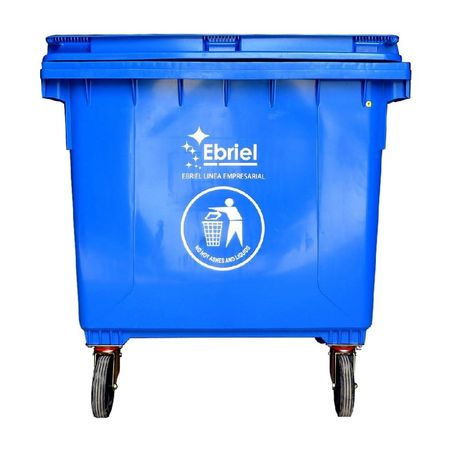 Contenedor Ebriel con 4 Ruedas 1100L Azul
