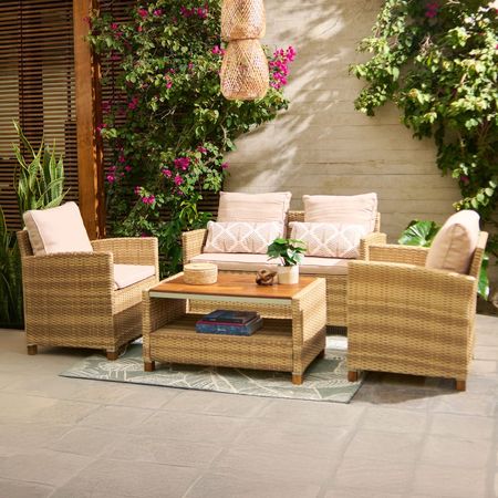 Juego de Sala de Terraza Bilbao 4 Personas Orange