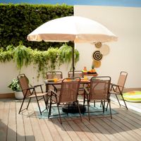 Juego de Comedor de Terraza Barbados Rectangular 6 Personas Orange