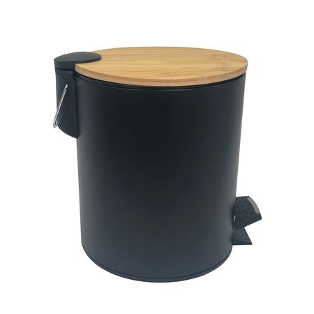 Papelera Orange 5L con tapa Bamboo Negro